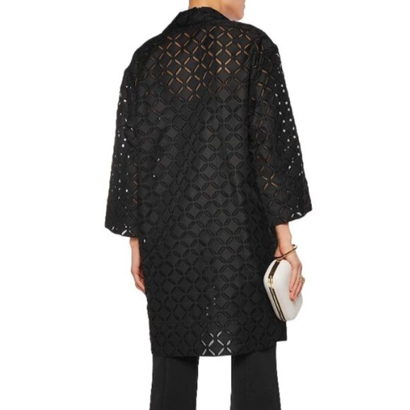 Roland Mouret Cutout Jacket Cotton Blend Black 10 - Picture 2 of 12